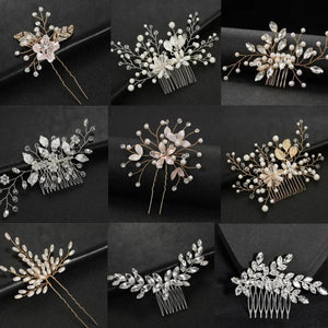 Silver Crystal Floral Bridal Hair Comb Wedding Head Piece