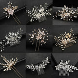 Silver Crystal Floral Bridal Hair Comb Wedding Head Piece