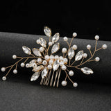 Silver Crystal Floral Bridal Hair Comb Wedding Head Piece