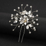 Silver Crystal Floral Bridal Hair Comb Wedding Head Piece
