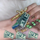 10pc Dollors Nail Charms 3D Rhinestones DIY Nail Art Decor