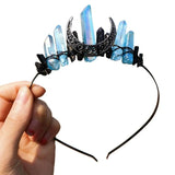 Multicolored RAW Quartz Crystal Crown Hair Hoop