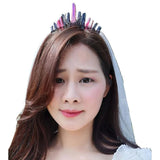 Multicolored RAW Quartz Crystal Crown Hair Hoop