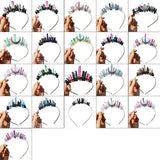 Multicolored RAW Quartz Crystal Crown Hair Hoop