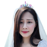 Multicolored RAW Quartz Crystal Crown Hair Hoop