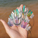 Multicolored RAW Quartz Crystal Crown Hair Hoop