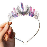 Multicolored RAW Quartz Crystal Crown Hair Hoop