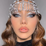 Crystal Head Tassel Hair Chain Nightclub Hat