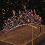 Bronze Baroque Crystal Purple Tiara Crown Bride Noiva Headpiece