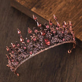 Bronze Baroque Crystal Purple Tiara Crown Bride Noiva Headpiece