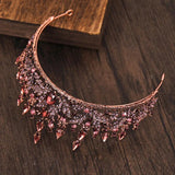 Bronze Baroque Crystal Purple Tiara Crown Bride Noiva Headpiece