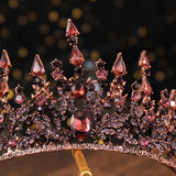 Bronze Baroque Crystal Purple Tiara Crown Bride Noiva Headpiece