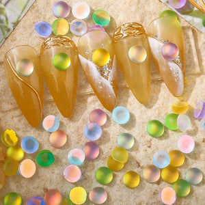 50PCS 5MM Opal Rhinestones 3D Flatback Semicircle Beads Nail Art Decor
