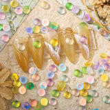 50PCS 5MM Opal Rhinestones 3D Flatback Semicircle Beads Nail Art Decor