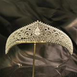 Silver Tiara Bridal Zircon Crown Wedding Hair