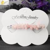 CSJA Crystal Barrette Irregular Natural Stone Hair Clip G625