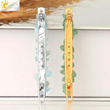 CSJA Crystal Barrette Irregular Natural Stone Hair Clip G625