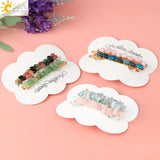 CSJA Crystal Barrette Irregular Natural Stone Hair Clip G625