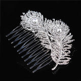 Vintage Crystal Peacock Feather Hair Comb