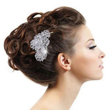 Vintage Crystal Peacock Feather Hair Comb
