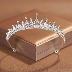 Silver-Colour Wedding Crown Tiara for Women