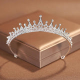 Silver-Colour Wedding Crown Tiara for Women