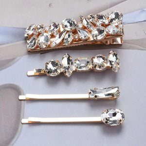 Crystal Hair Clips Rhinestone Barrettes Femme Hair Accessories