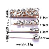 Crystal Hair Clips Rhinestone Barrettes Femme Hair Accessories