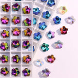 Crystal Glass Carved Drop Pendant Loose Diamond Bead Jewelry Making DIY