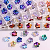 Crystal Glass Carved Drop Pendant Loose Diamond Bead Jewelry Making DIY