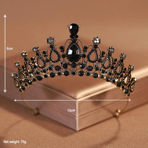 Black Bridal Party Crown Birthday Tiara Headwear