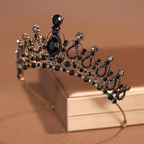 Black Bridal Party Crown Birthday Tiara Headwear