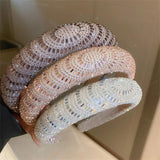 Silver Rhinestone Velvet Headband for Women Hair Accessories