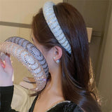 Silver Rhinestone Velvet Headband for Women Hair Accessories