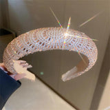 Silver Rhinestone Velvet Headband for Women Hair Accessories