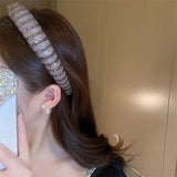 Silver Rhinestone Velvet Headband for Women Hair Accessories