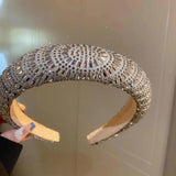 Silver Rhinestone Velvet Headband for Women Hair Accessories