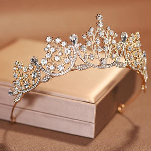Gold-Colour Ladies Wedding Crown Girls Birthday Tiaras