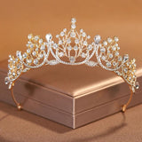 Gold-Colour Ladies Wedding Crown Girls Birthday Tiaras