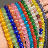 Pink Cat Eye Stone Beads 4-12mm Opal Round Beads 15''