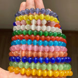 Pink Cat Eye Stone Beads 4-12mm Opal Round Beads 15''