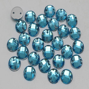 250 Flatback Acrylic Rhinestone Round Button 8mm Sew on beads