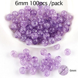 100pcs 6mm Perforated Crackbead Round Beads DIY Accessories