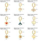 Heart Evil Eye Hoop Earrings for Women