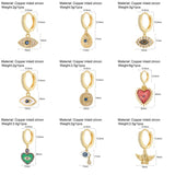 Heart Evil Eye Hoop Earrings for Women