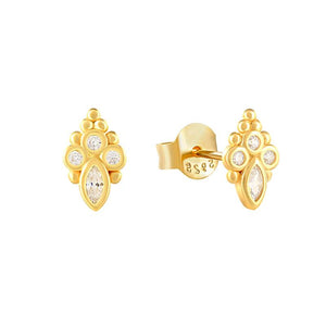 925 Silver Women Zircon Stud Earrings Crystal 18k Ears for Girls