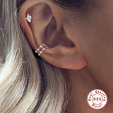 925 Silver Women Zircon Stud Earrings Crystal 18k Ears for Girls