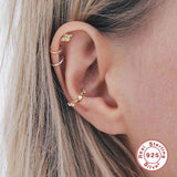 925 Silver Women Zircon Stud Earrings Crystal 18k Ears for Girls