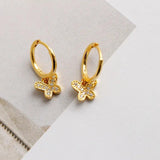 Silver Bee Animal Pendant Drop Earring Crystal Zircon Wedding Jewelry