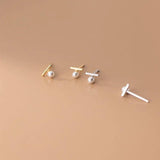 925 Silver 18K Plated Pearl Stud Earrings for Women